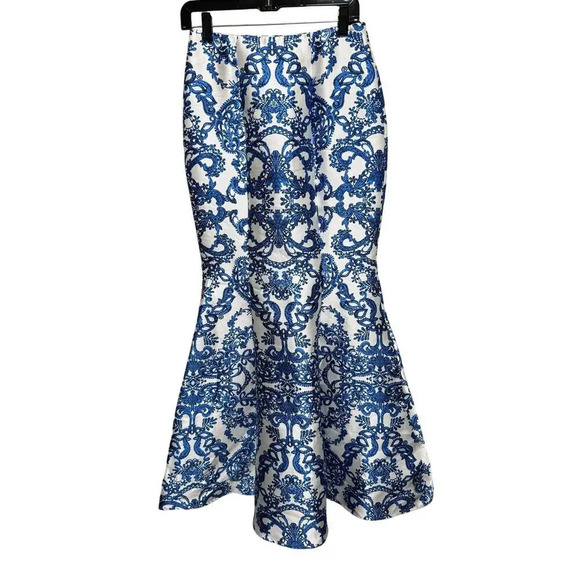 Speechless Dresses & Skirts - Blue & White Damask Toile Mermaid Ball Gown Skirt Size 7 Formal Homecoming Prom